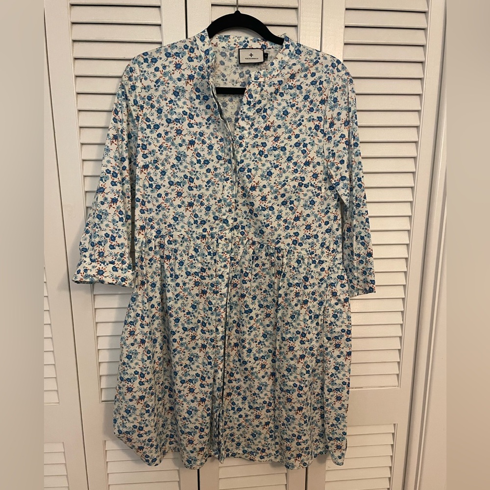 Tuckernuck Blue Floral Royal Shirtdress